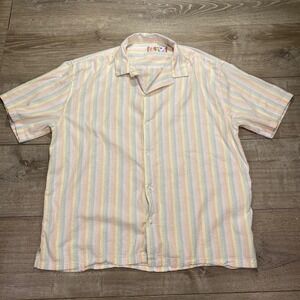 Abercrombie & Fitch Trevor‎ Project XL Striped Seersucker Button Up Shirt